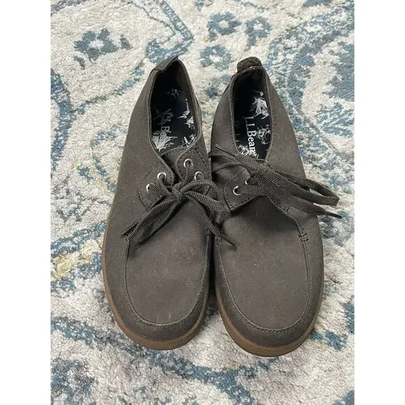 L.L. Bean Mens Campside 2 Eye 505999 Brown Boat Shoes Lace Up Size 8 - Picture 3 of 8